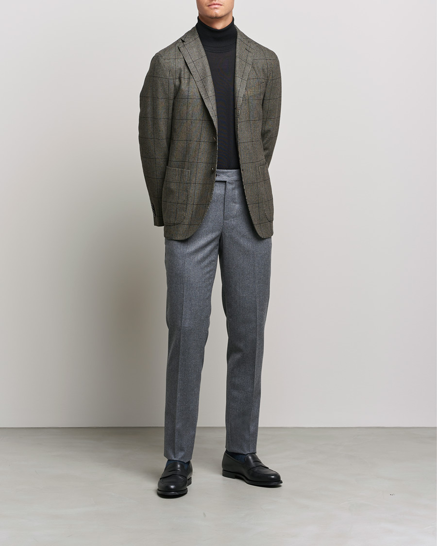 Heren | Blazers | Boglioli | K Jacket Wool Check Blazer Brown