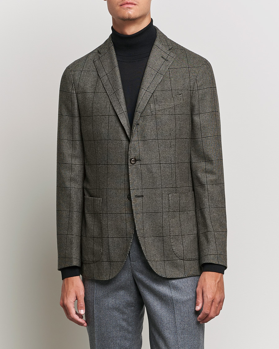 Heren | Blazers | Boglioli | K Jacket Wool Check Blazer Brown