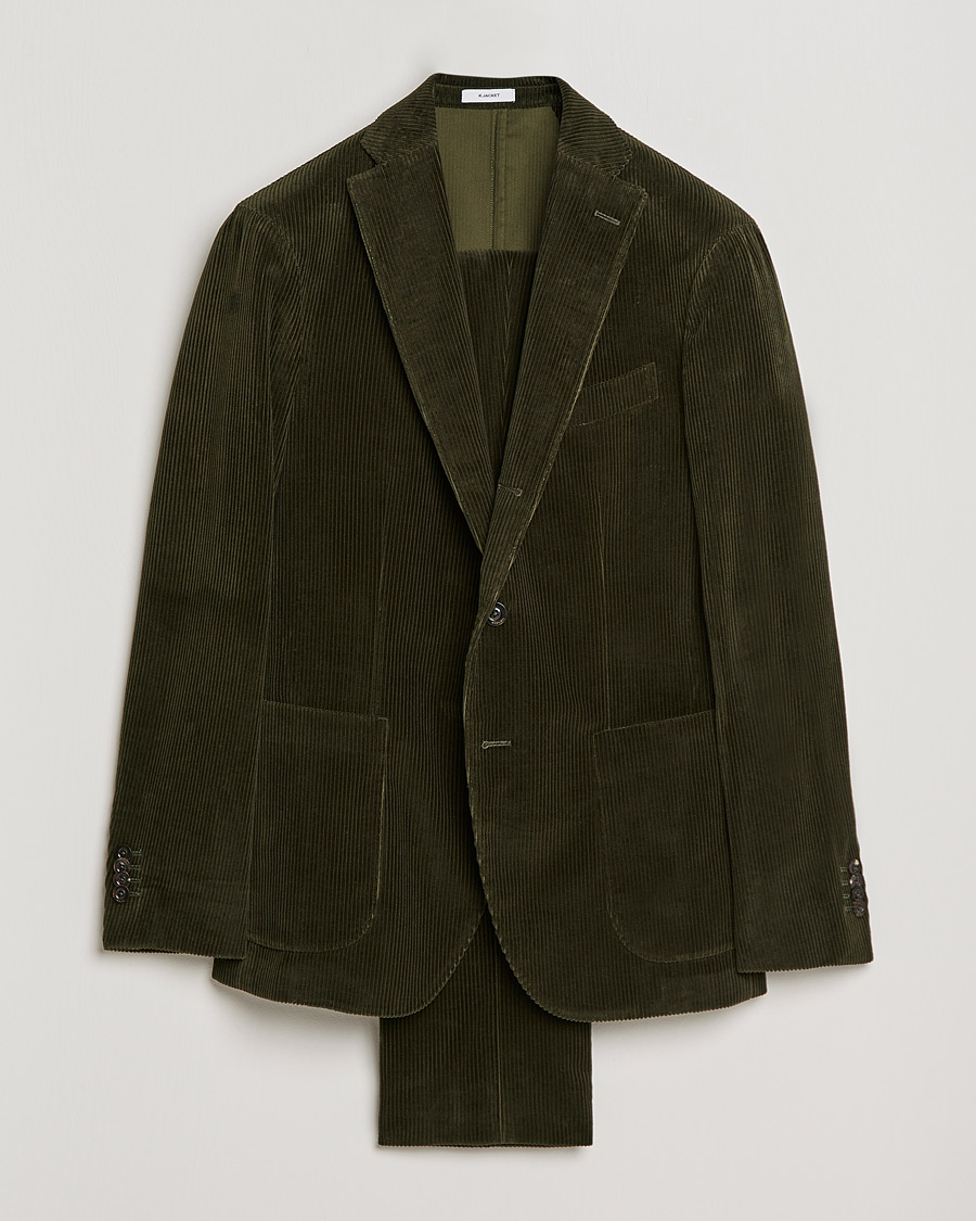 Heren | Pakken | Boglioli | K Jacket Wale Corduroy Suit Forest Green