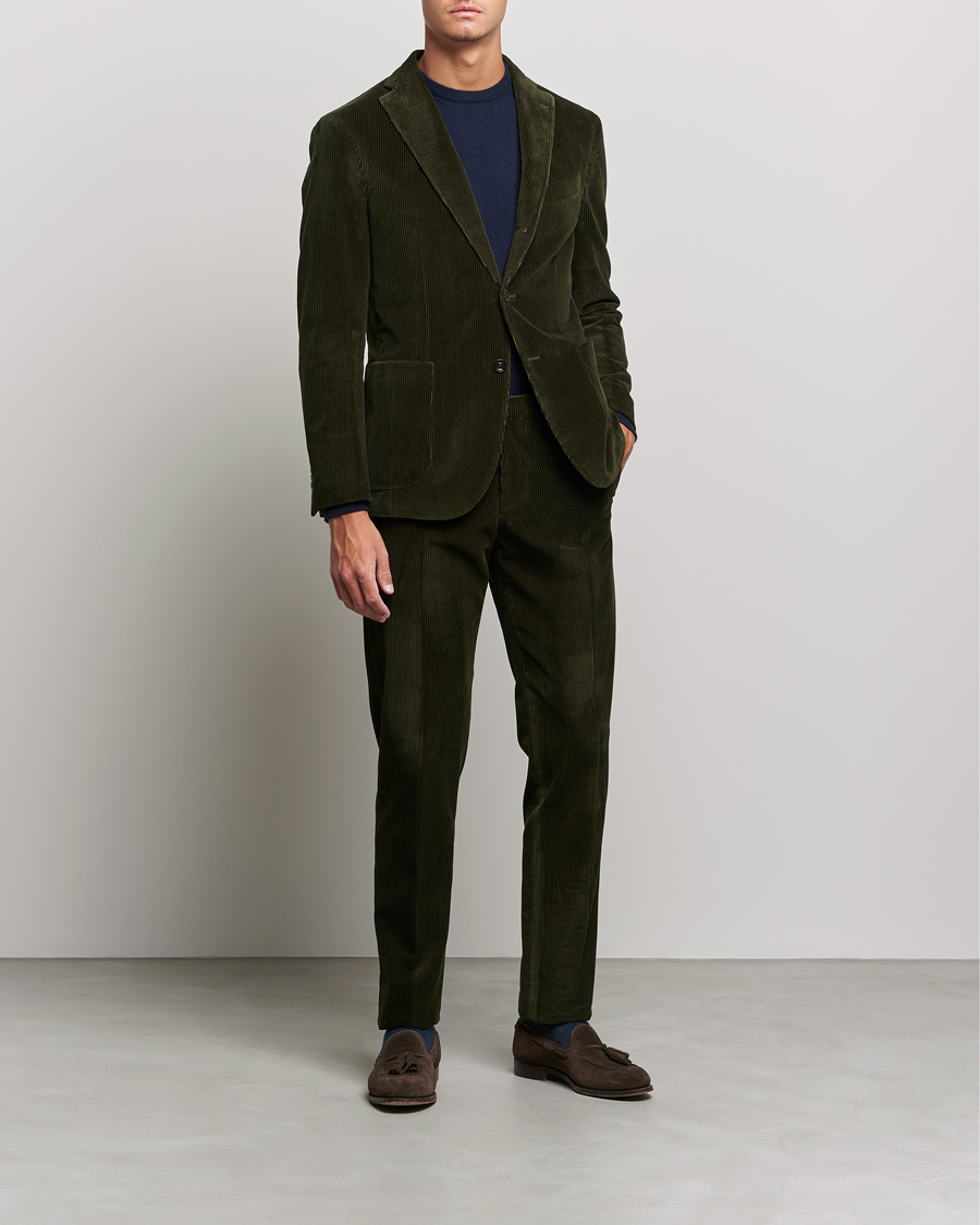 Heren | Pakken | Boglioli | K Jacket Wale Corduroy Suit Forest Green
