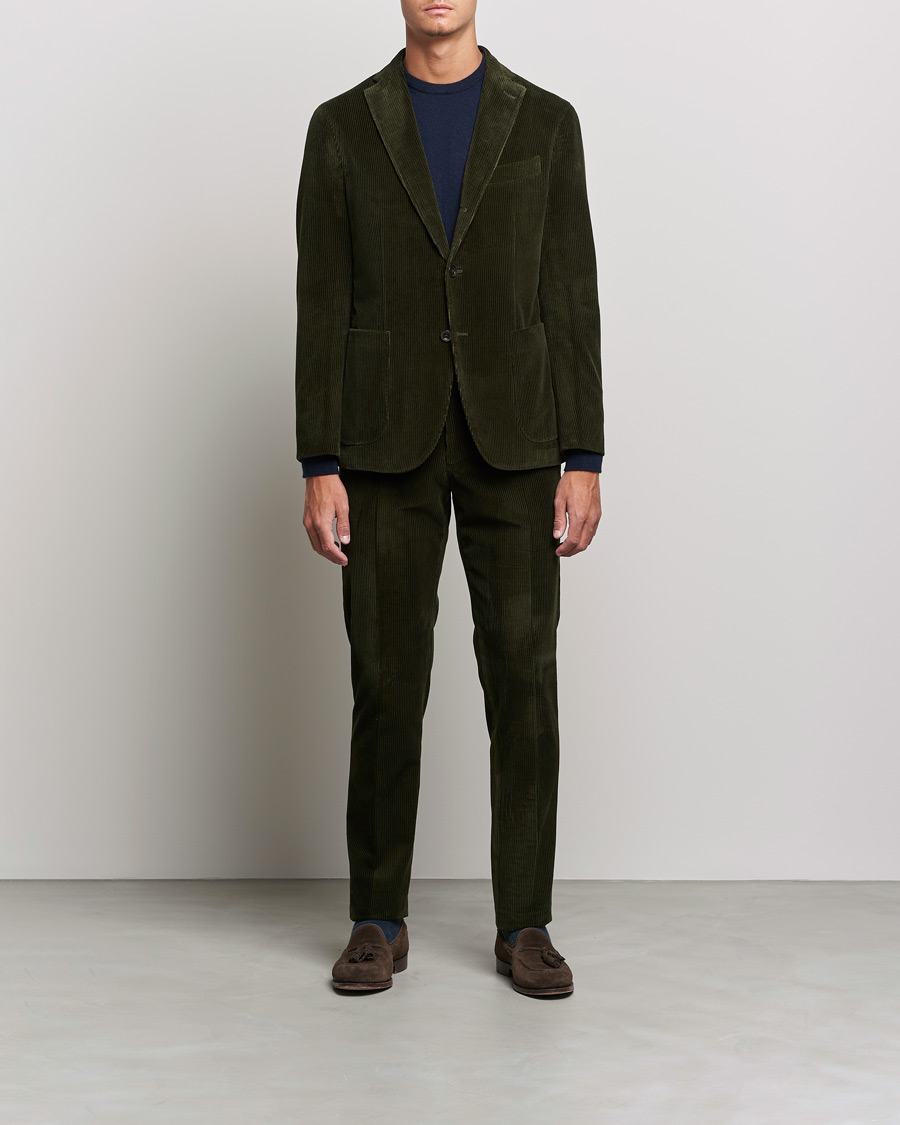 Heren | Pakken | Boglioli | K Jacket Wale Corduroy Suit Forest Green