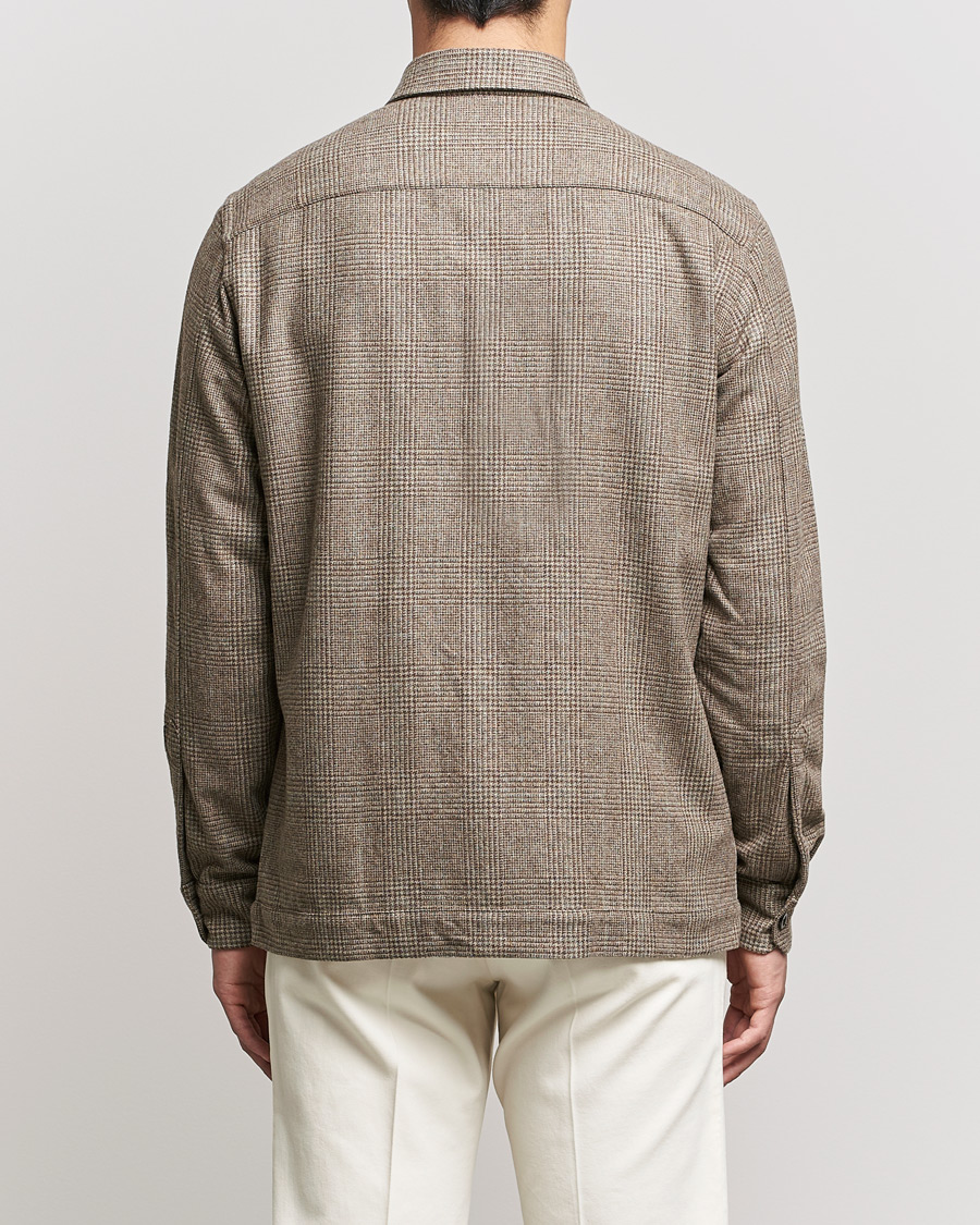 Homme | Chemises | Boglioli | Check Flannel Overshirt Beige