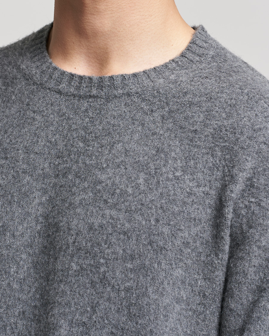 Heren | Truien | Boglioli | Brushed Cashmere Sweater Grey Melange