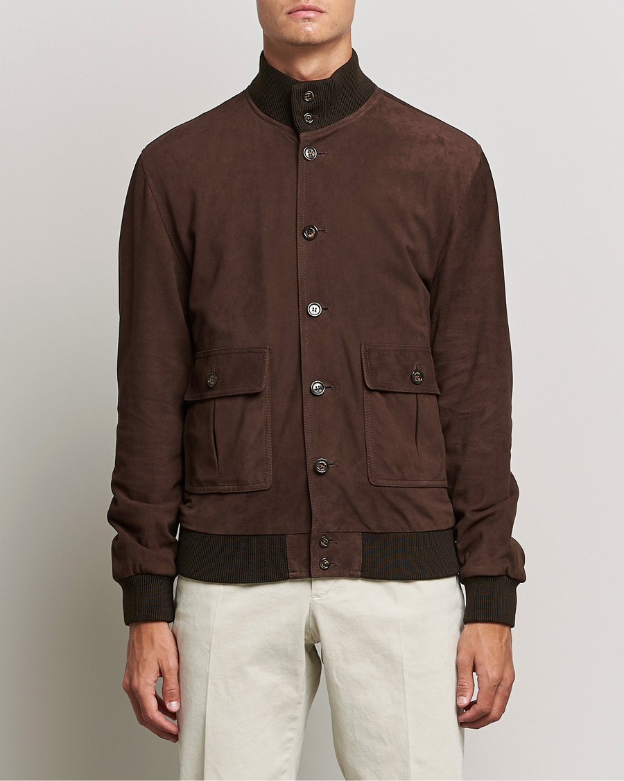 Homme | Manteaux Et Vestes | Valstar | Valstarino Suede Jacket Dark Brown