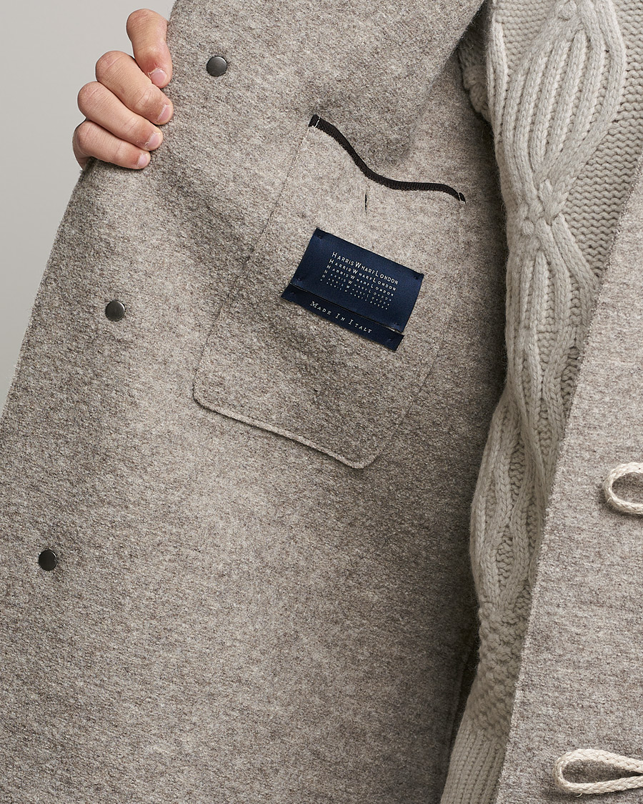 Heren | Jassen | Harris Wharf London | Boiled Wool Duffle Coat Natural Casha