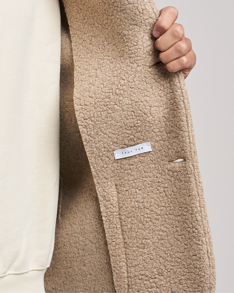 Homme | Chemises | Harris Wharf London | Harrington Wool Boucleè Shirt Jacket Tan