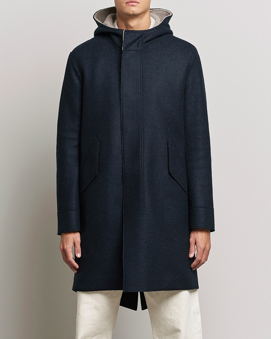 Homme | Manteaux Et Vestes | Harris Wharf London | Fishtail Wool Parka Navy