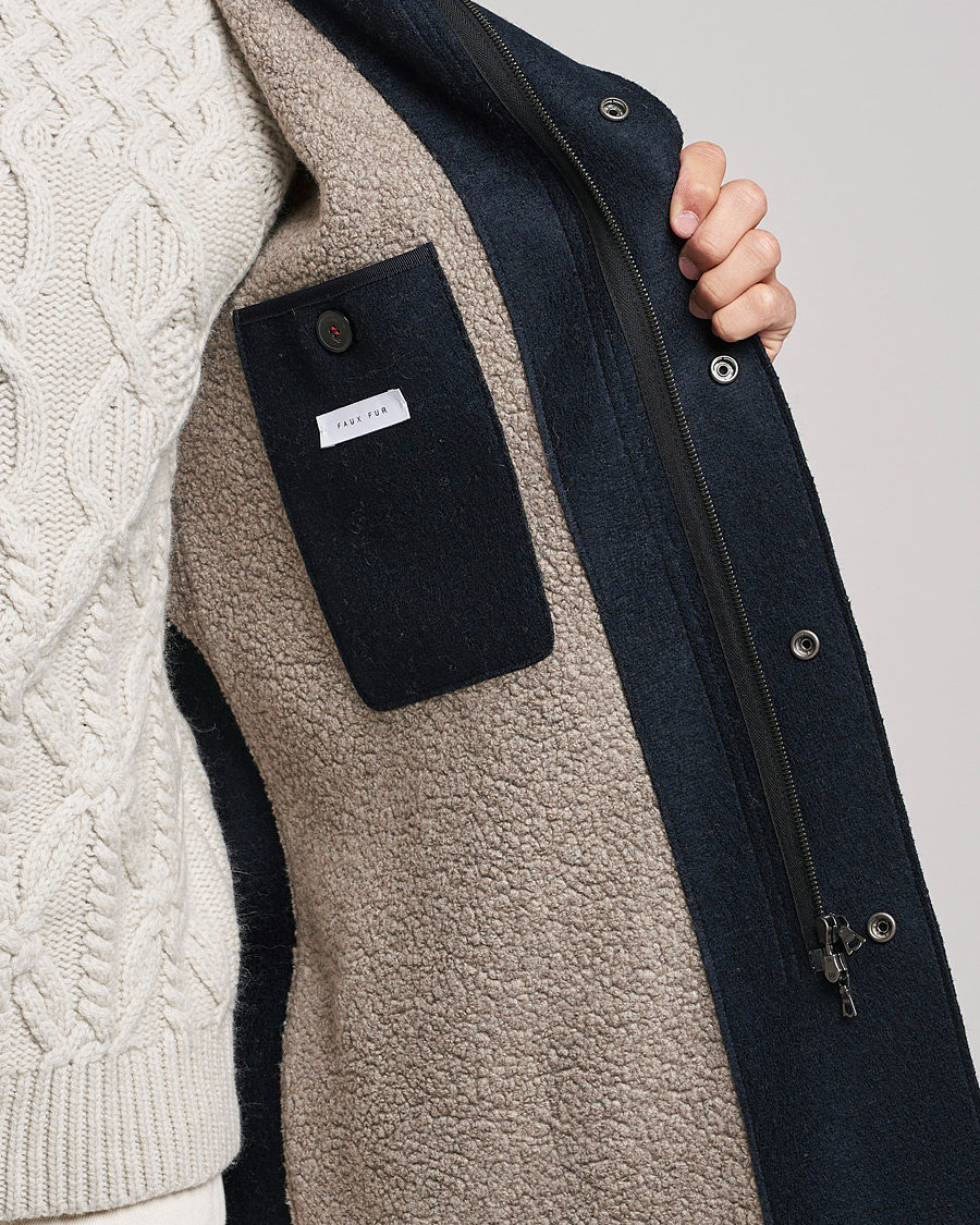 Homme | Manteaux Et Vestes | Harris Wharf London | Fishtail Wool Parka Navy