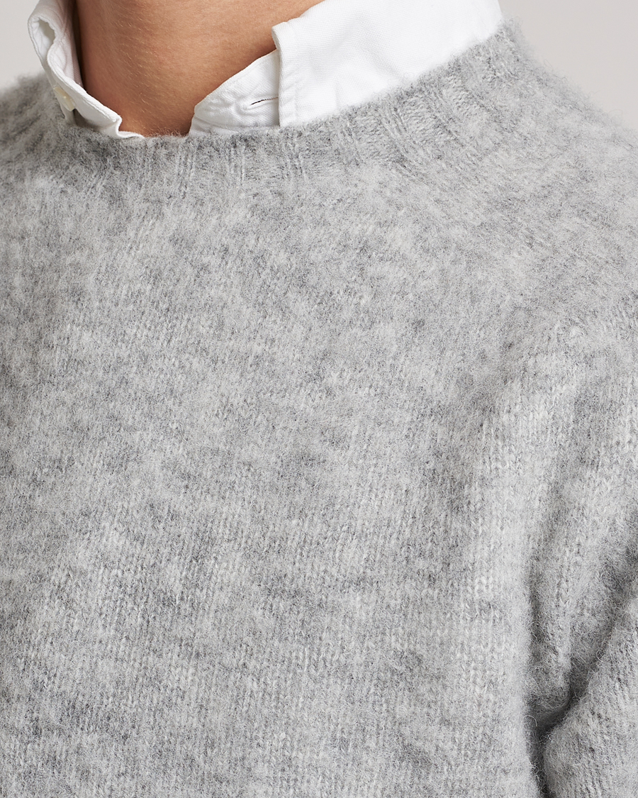Homme | Pulls Et Tricots | Drake's | Brushed Shetland Crew Grey