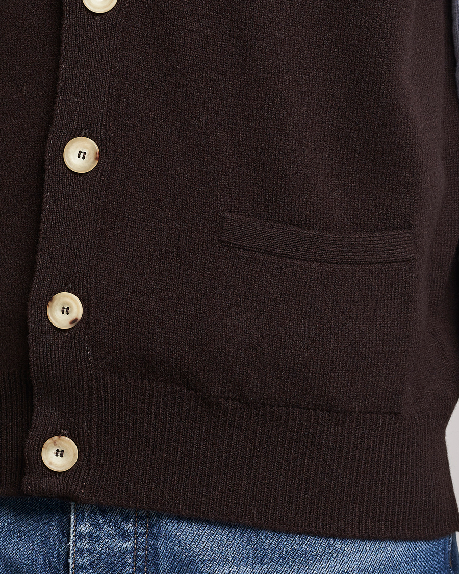 Homme | Pulls Et Tricots | Drake's | Lambswool Vest Cardigan Brown