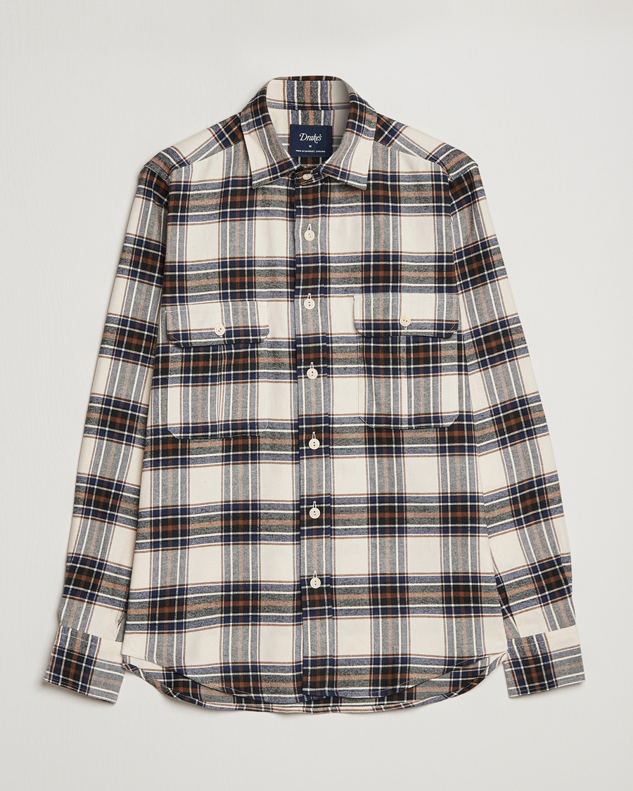 Homme | Chemises | Drake's | Rugged Cotton Twill Work Shirt Neutral