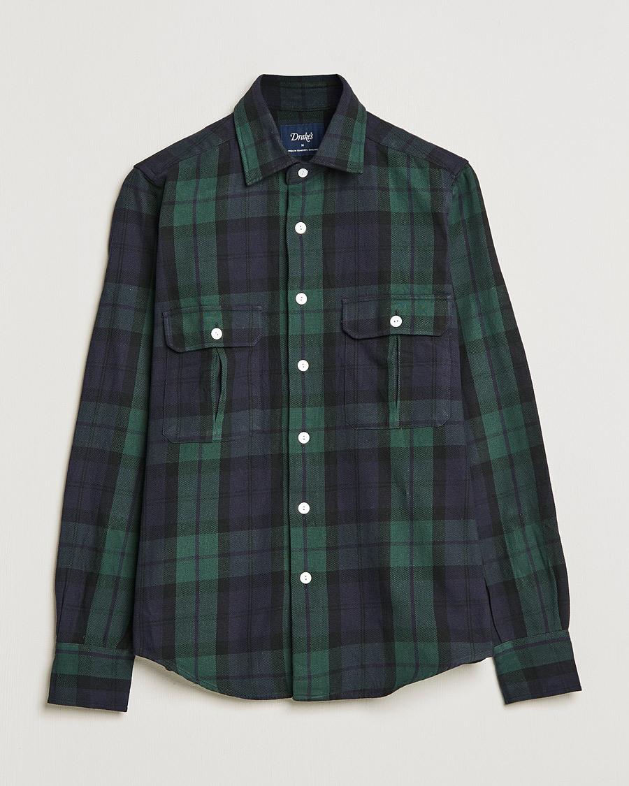 Homme | Chemises | Drake's | Rugged Cotton Twill Work Shirt Navy