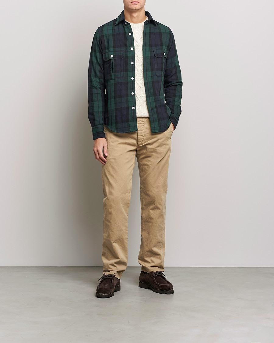 Homme | Chemises | Drake's | Rugged Cotton Twill Work Shirt Navy