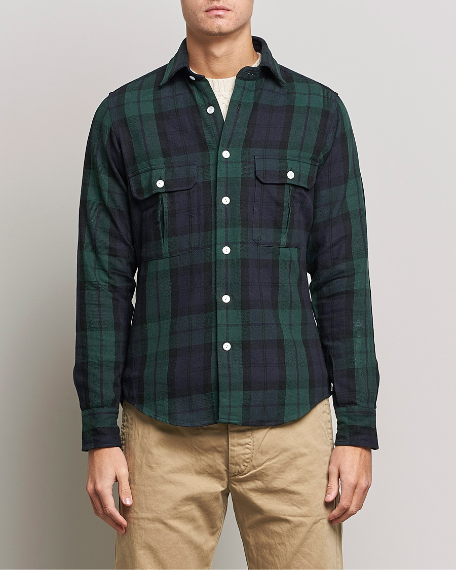 Homme | Chemises | Drake's | Rugged Cotton Twill Work Shirt Navy