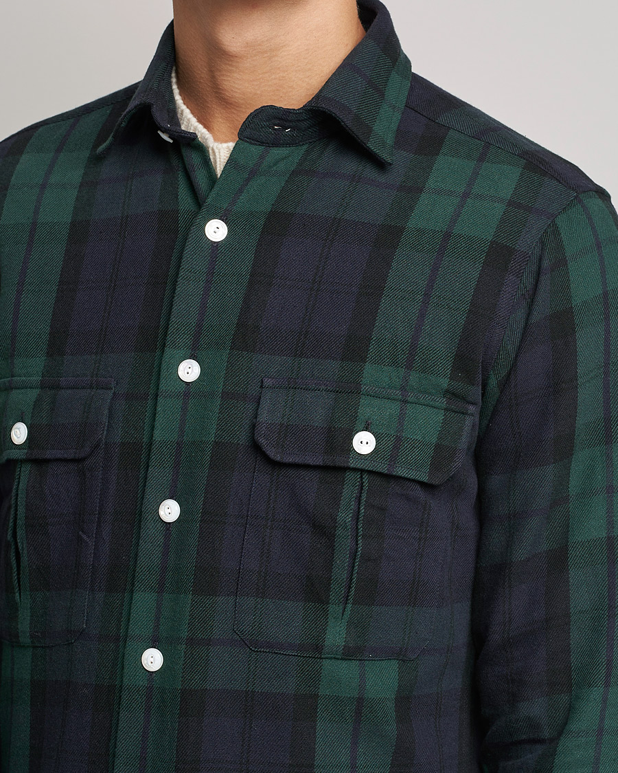 Homme | Chemises | Drake's | Rugged Cotton Twill Work Shirt Navy