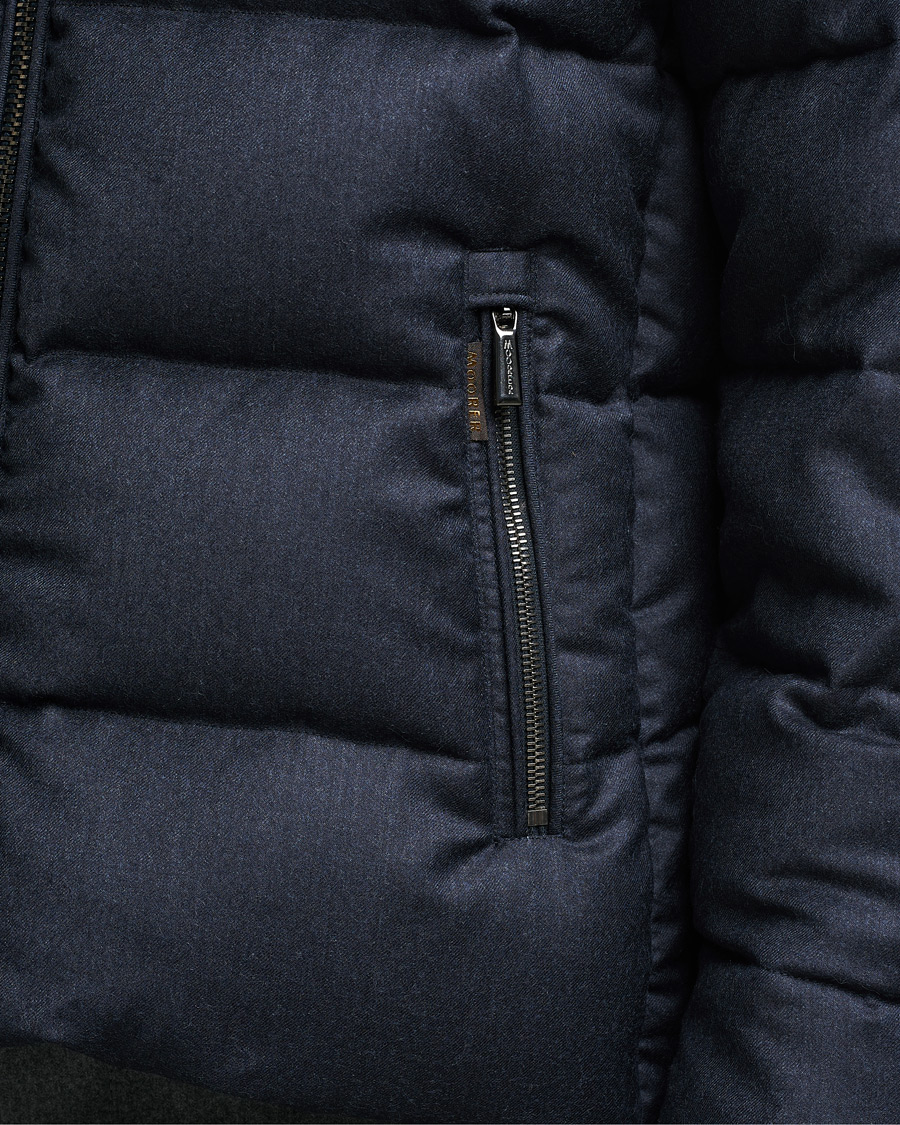 Heren | Jassen | MooRER | Brett Wool/Cashmere Hooded Jacket Blue Grey