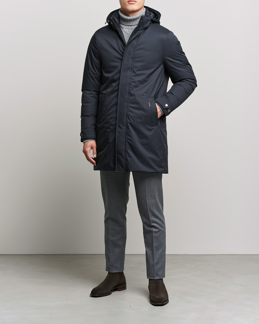 Homme | Manteaux Et Vestes | MooRER | Vermont Waterproof Padded Parka Navy
