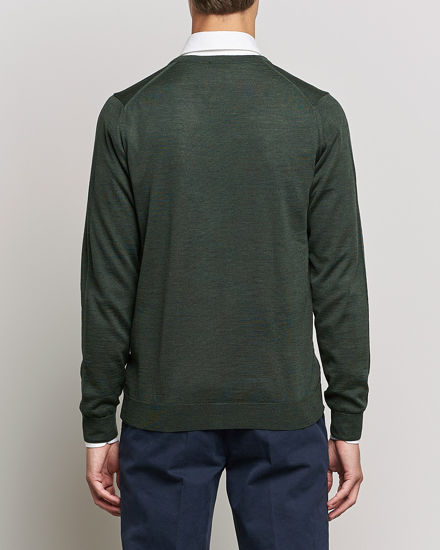 Heren | Truien | Stenströms | Merino Zegna Knitted Cardigan Forest Green