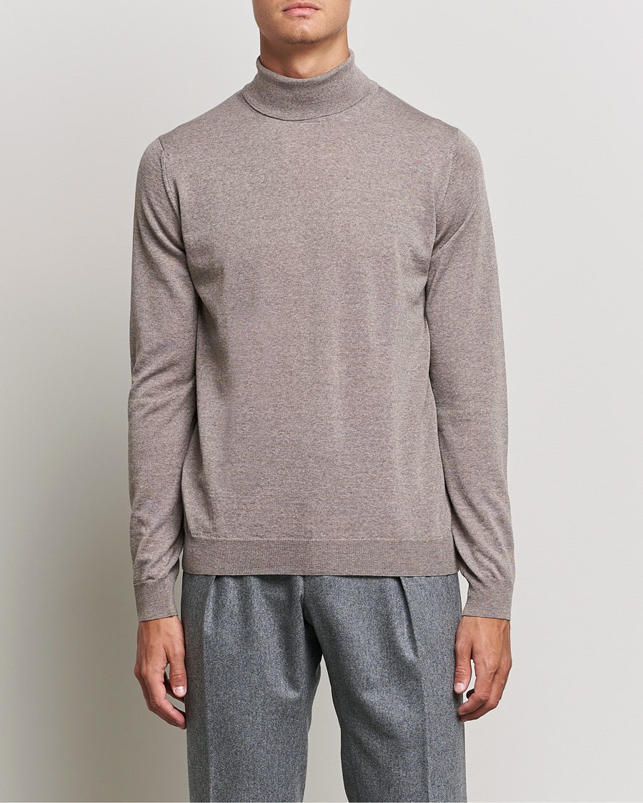 Homme | Pulls Et Tricots | Stenströms | Fine Merino Rollneck Camel