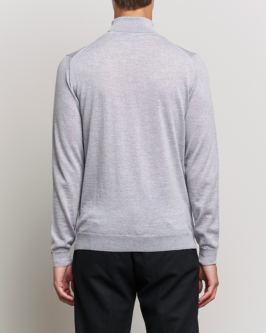 Heren | Truien | Stenströms | Fine Merino Rollneck Light Grey