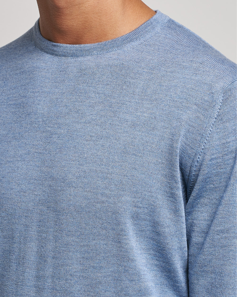 Homme | Pulls Et Tricots | Stenströms | Merino Crew Neck Light Blue