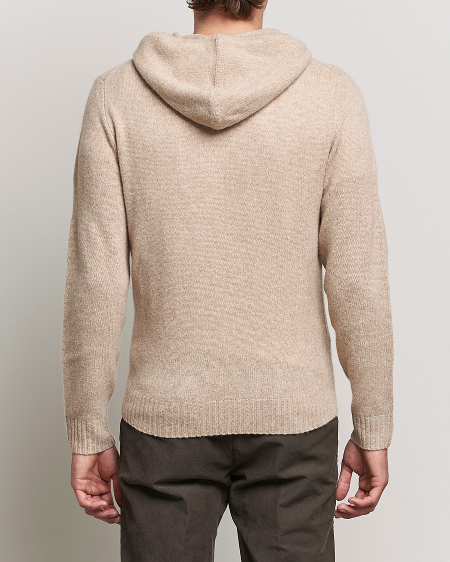 Heren | Truien | Stenströms | Yak/Merino Full Zip Hoodie Beige