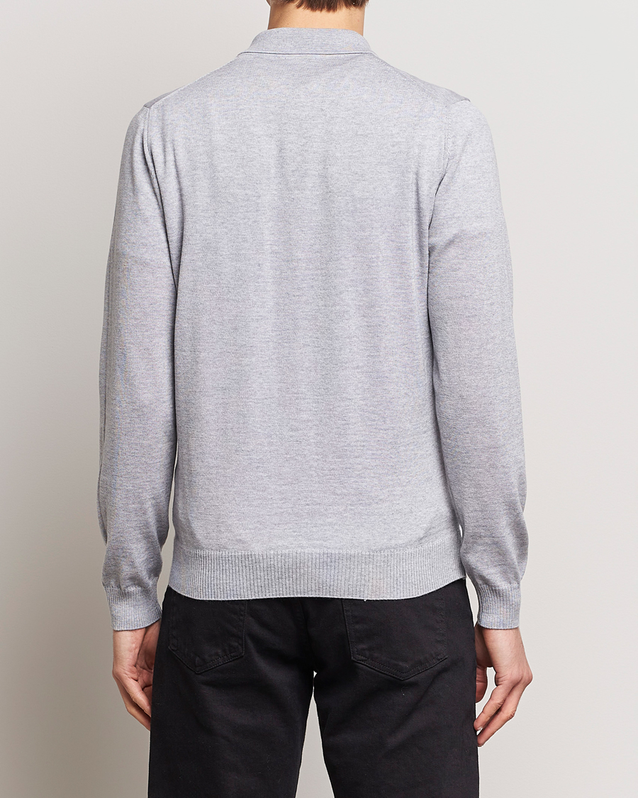 Homme | Pulls Et Tricots | Stenströms | Merino Wool Zip Polo Light Grey