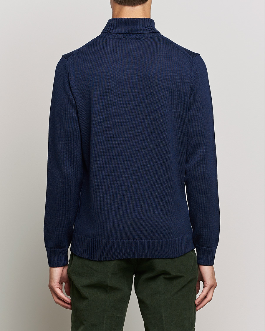 Heren | Truien | Stenströms | Chunky Merino Rollneck Navy