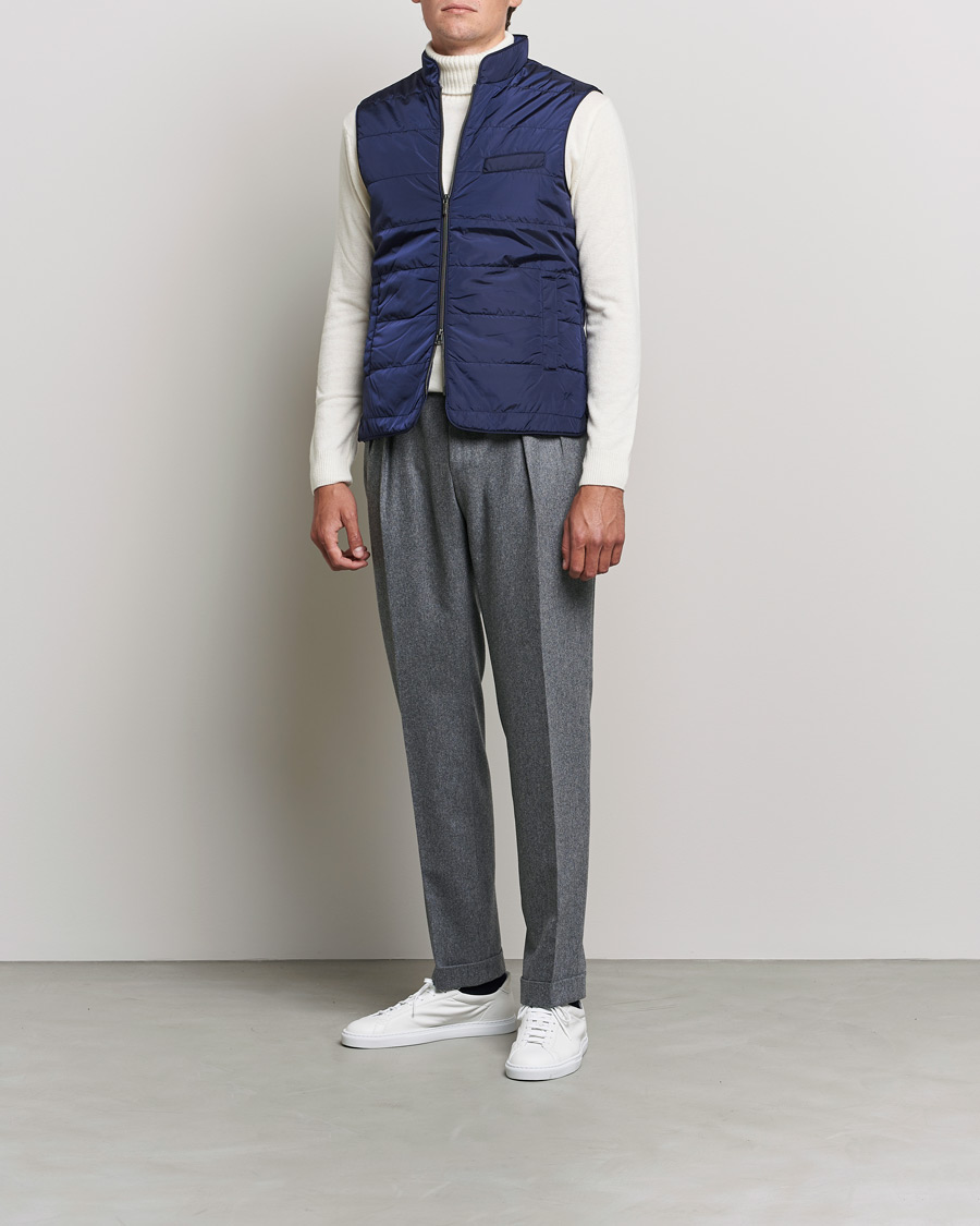 Heren | Gilets | Stenströms | Padded Nylon Vest Navy
