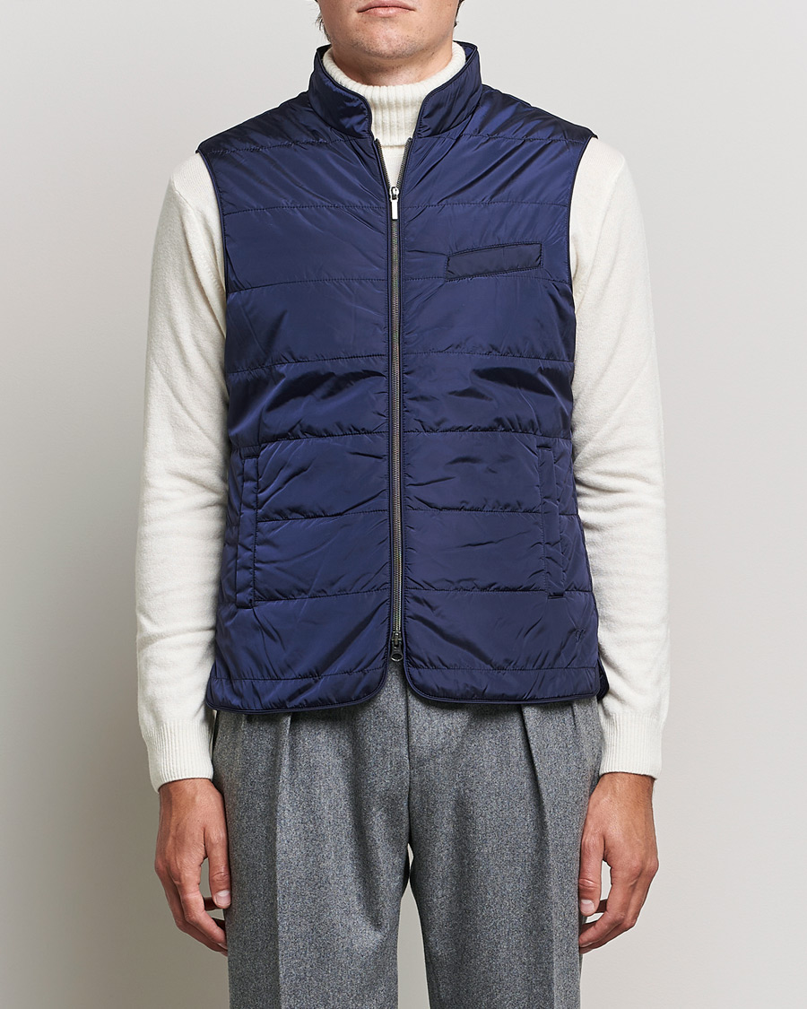 Heren | Gilets | Stenströms | Padded Nylon Vest Navy