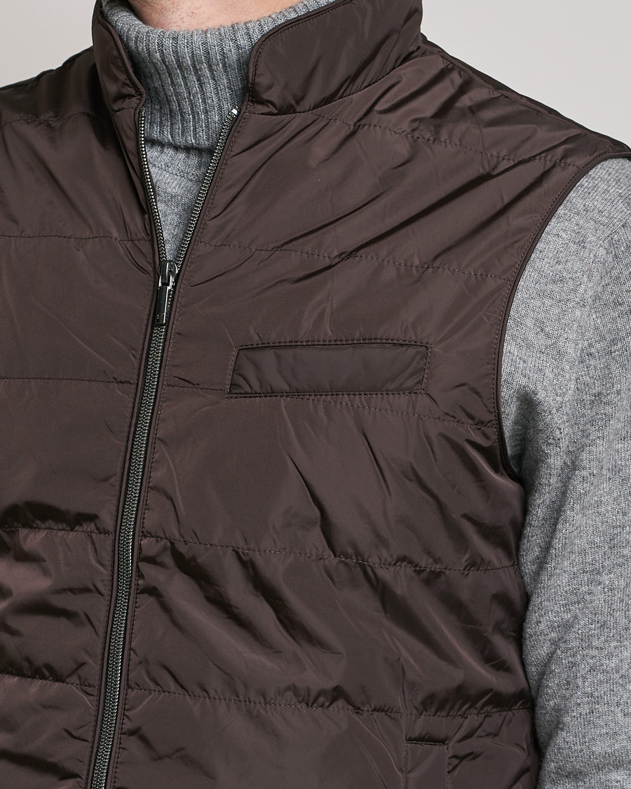 Homme | Manteaux Et Vestes | Stenströms | Padded Nylon Vest Brown