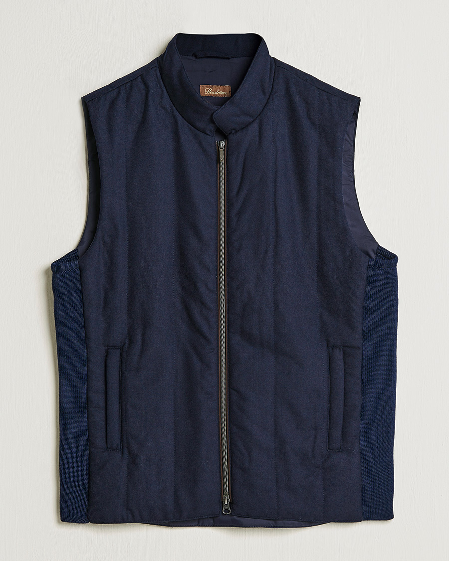 Homme | Manteaux Et Vestes | Stenströms | Hybrid Flannel Vest Navy