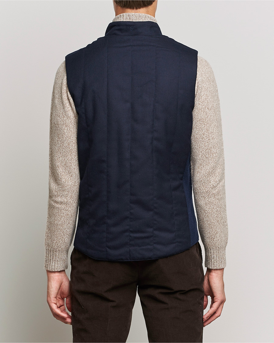 Homme | Manteaux Et Vestes | Stenströms | Hybrid Flannel Vest Navy