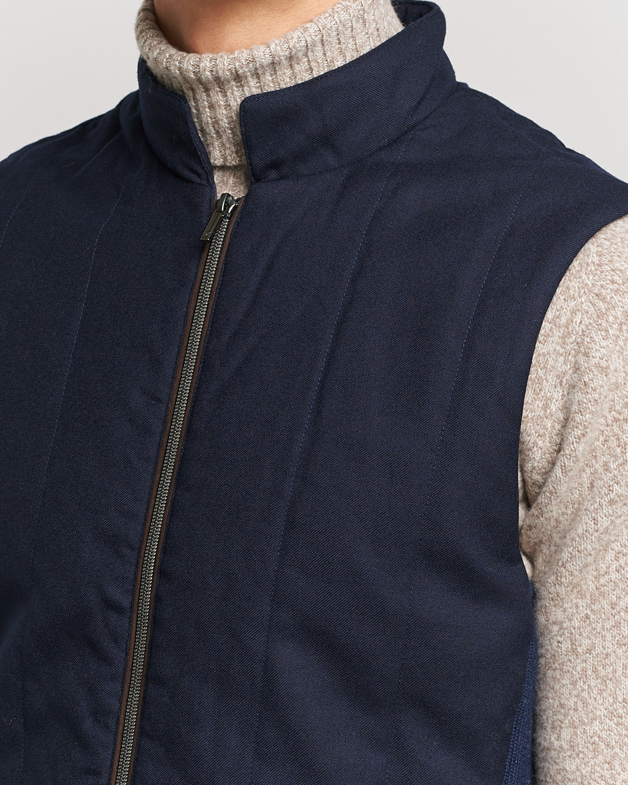 Homme | Manteaux Et Vestes | Stenströms | Hybrid Flannel Vest Navy