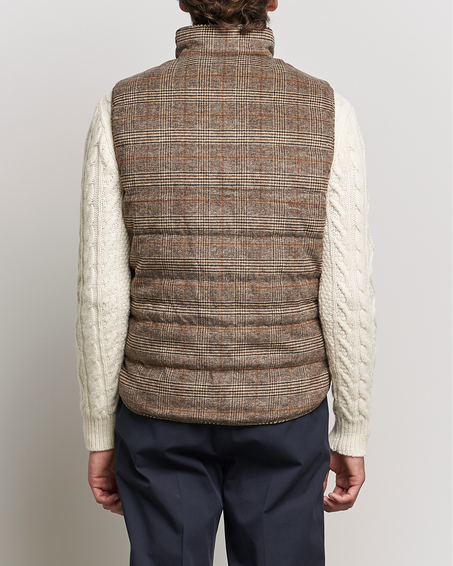 Heren | Jassen | Stenströms | Glencheck Padded Wool Vest Brown