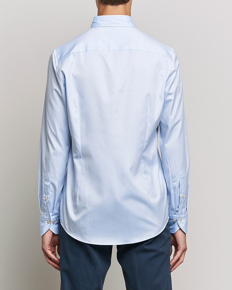 Heren | Overhemden | Stenströms | Slimline Button Down Pinpoint Oxford Shirt Light Blue