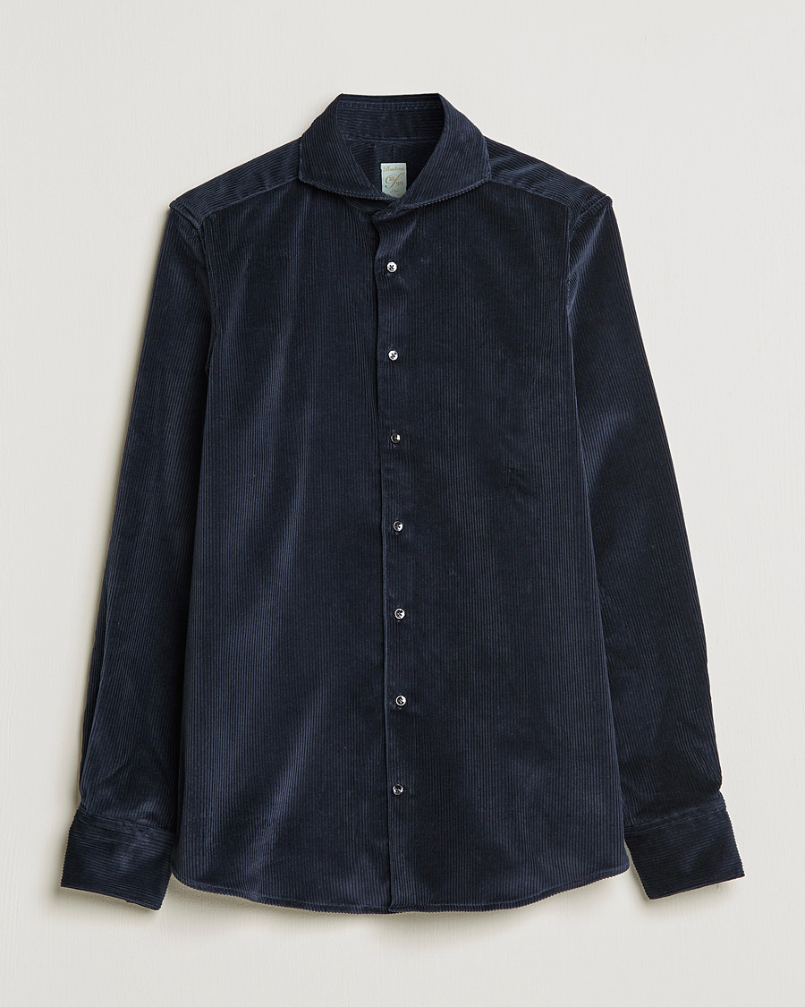 Homme | Chemises | Stenströms | 1899 Slimline Sea Island Corduroy Shirt Navy