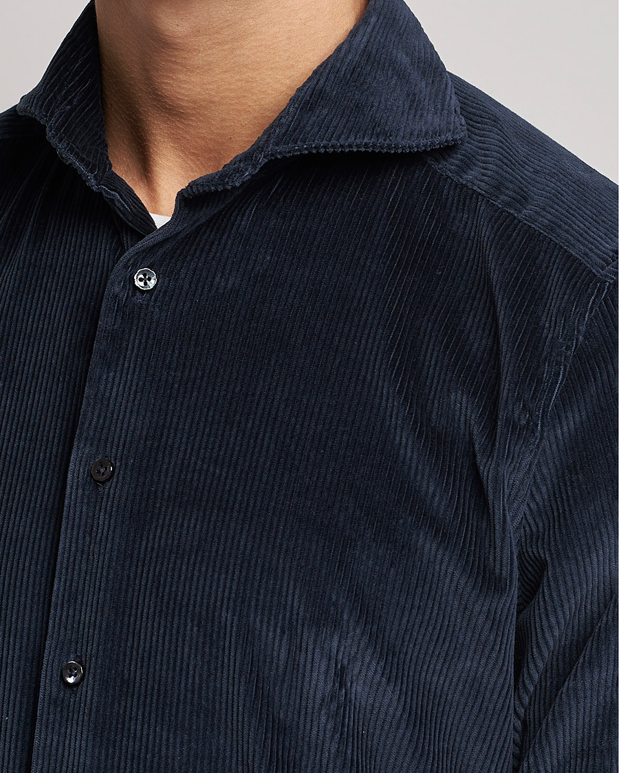Homme | Chemises | Stenströms | 1899 Slimline Sea Island Corduroy Shirt Navy