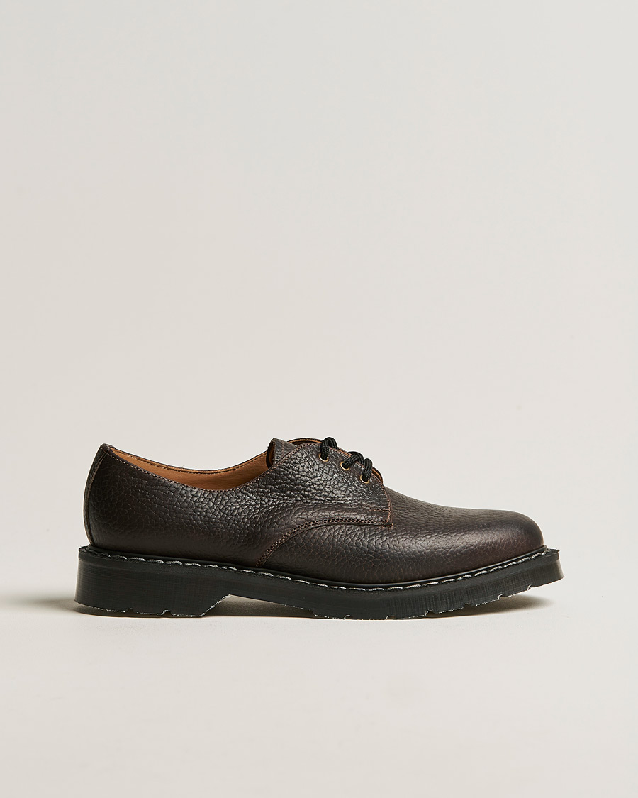 Homme | Solovair 3 Eye Gibson Shoe Dark Brown Grain | Solovair | 3 Eye Gibson Shoe Dark Brown Grain