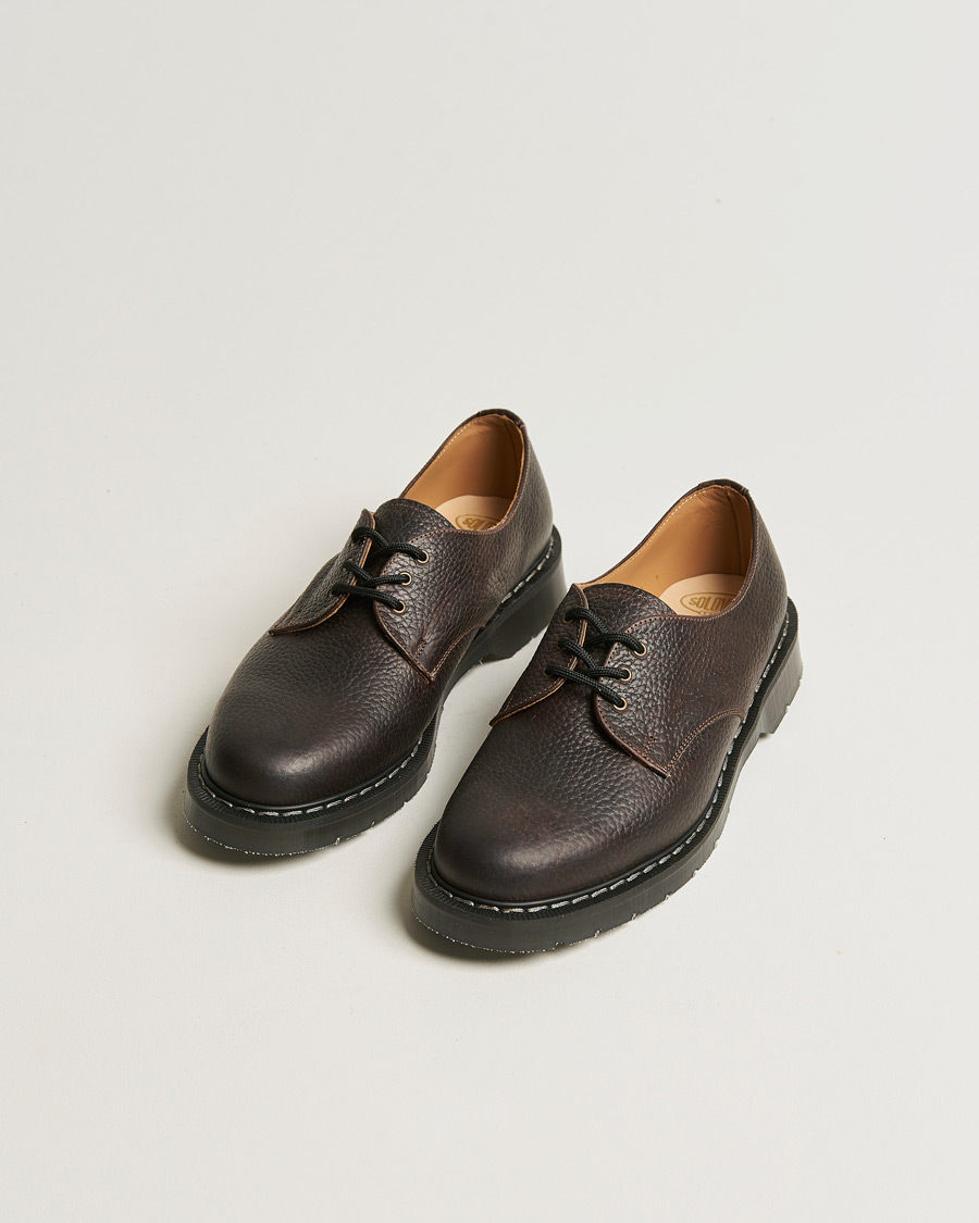Homme | Solovair 3 Eye Gibson Shoe Dark Brown Grain | Solovair | 3 Eye Gibson Shoe Dark Brown Grain