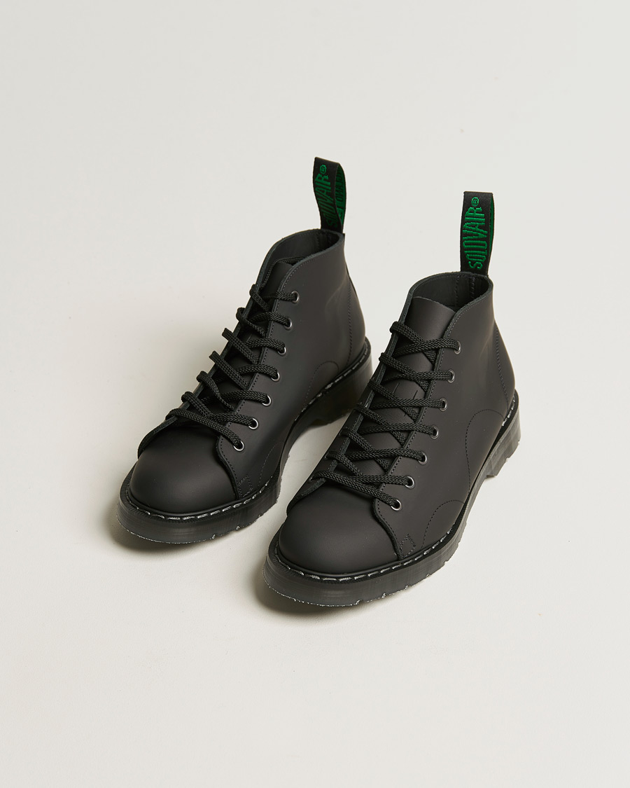 Homme | Solovair 7 Eye Monkey Boot Black Greasy | Solovair | 7 Eye Monkey Boot Black Greasy