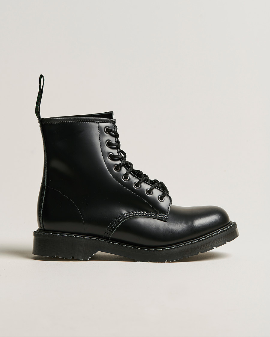 Homme | Bottes | Solovair | 8 Eye Derby Boot Black Shine