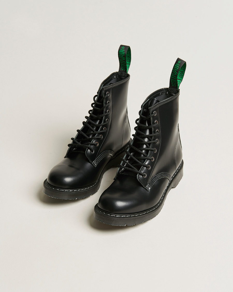 Homme | Bottes | Solovair | 8 Eye Derby Boot Black Shine