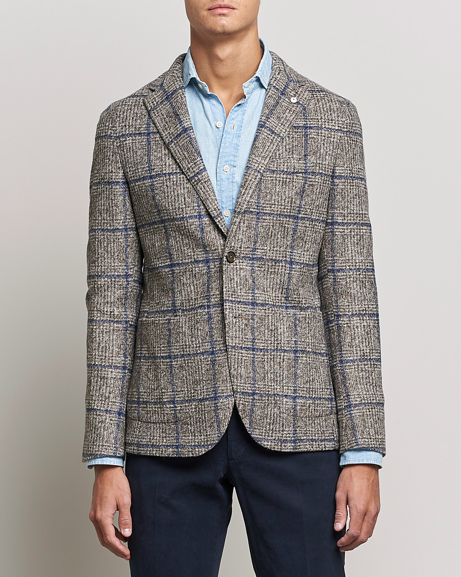 Heren | Blazers | L.B.M. 1911 | Jack Checked Wool Blazer Grey/Blue