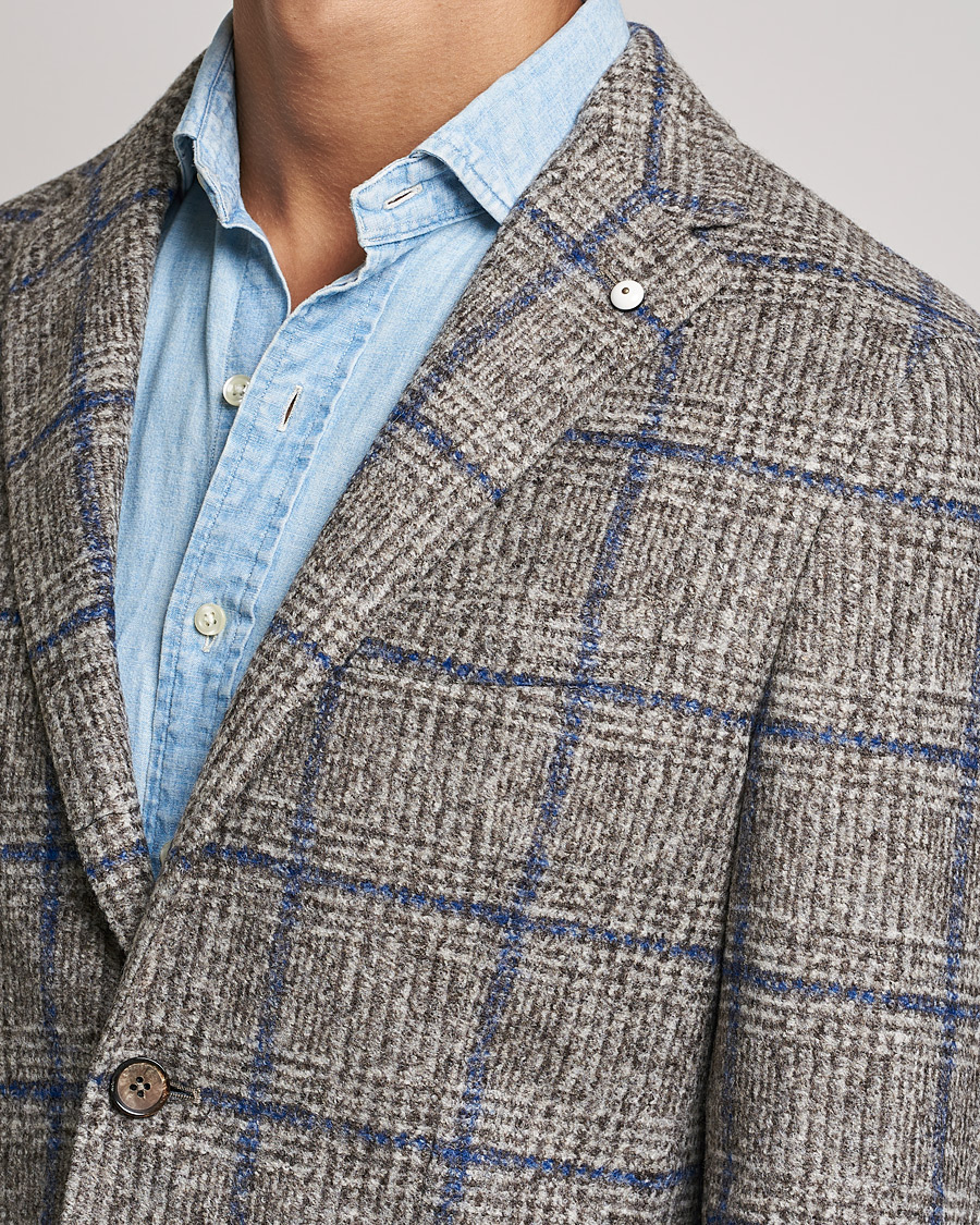 Heren | Blazers | L.B.M. 1911 | Jack Checked Wool Blazer Grey/Blue