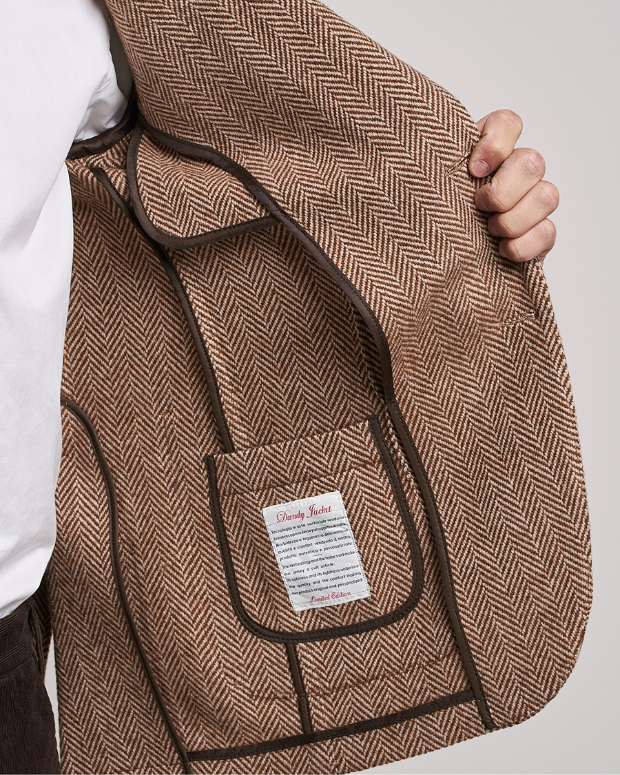 Homme | Blazers | L.B.M. 1911 | Jack Herringbone Wool Blazer Brown