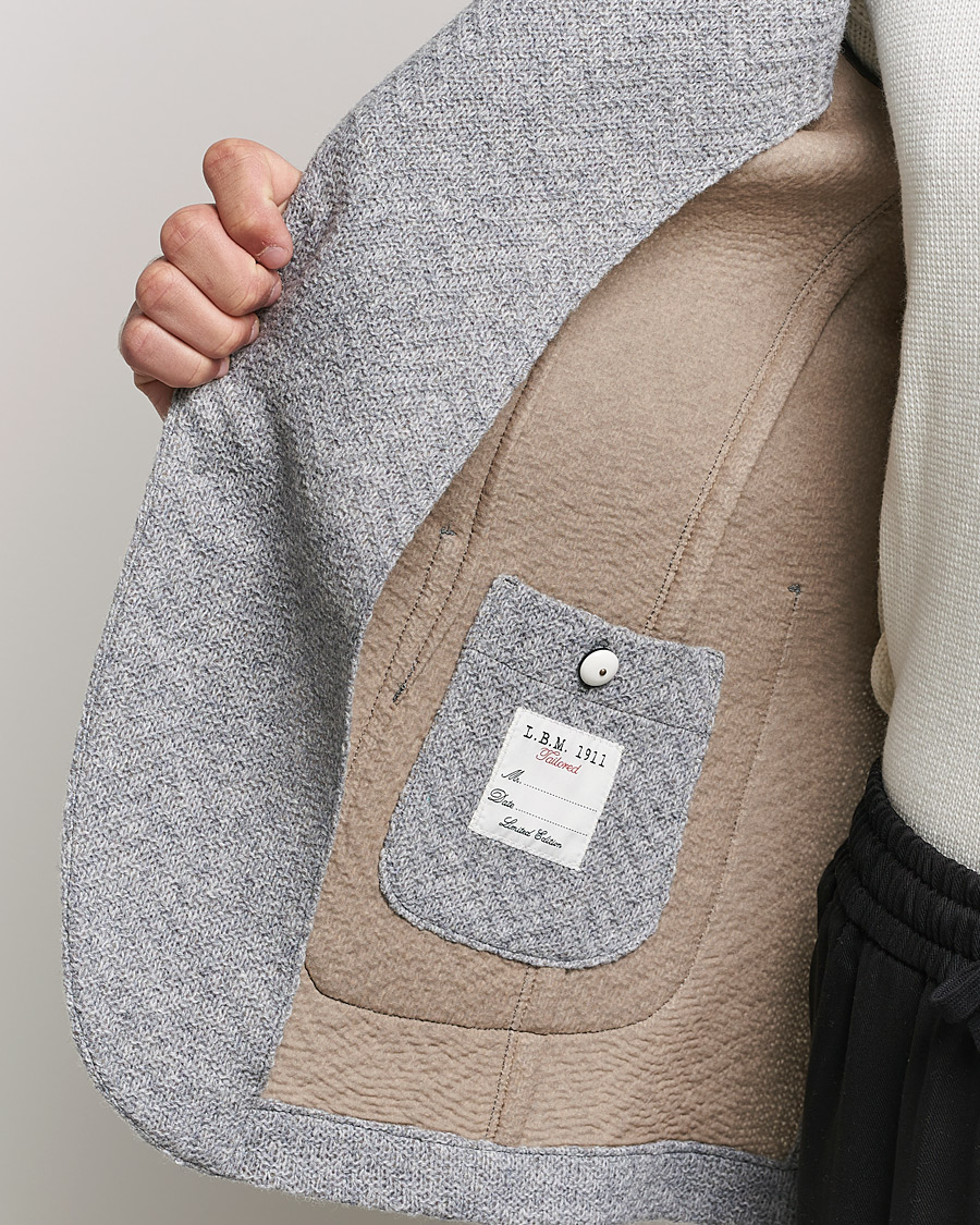 Homme | Blazers | L.B.M. 1911 | Punto Knitted Wool Structure Blazer Grey