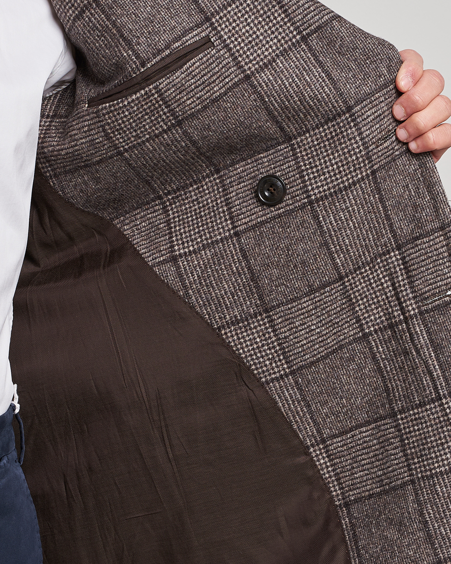 Homme | Manteaux Et Vestes | L.B.M. 1911 | Double Breasted Checked Wool Coat Brown