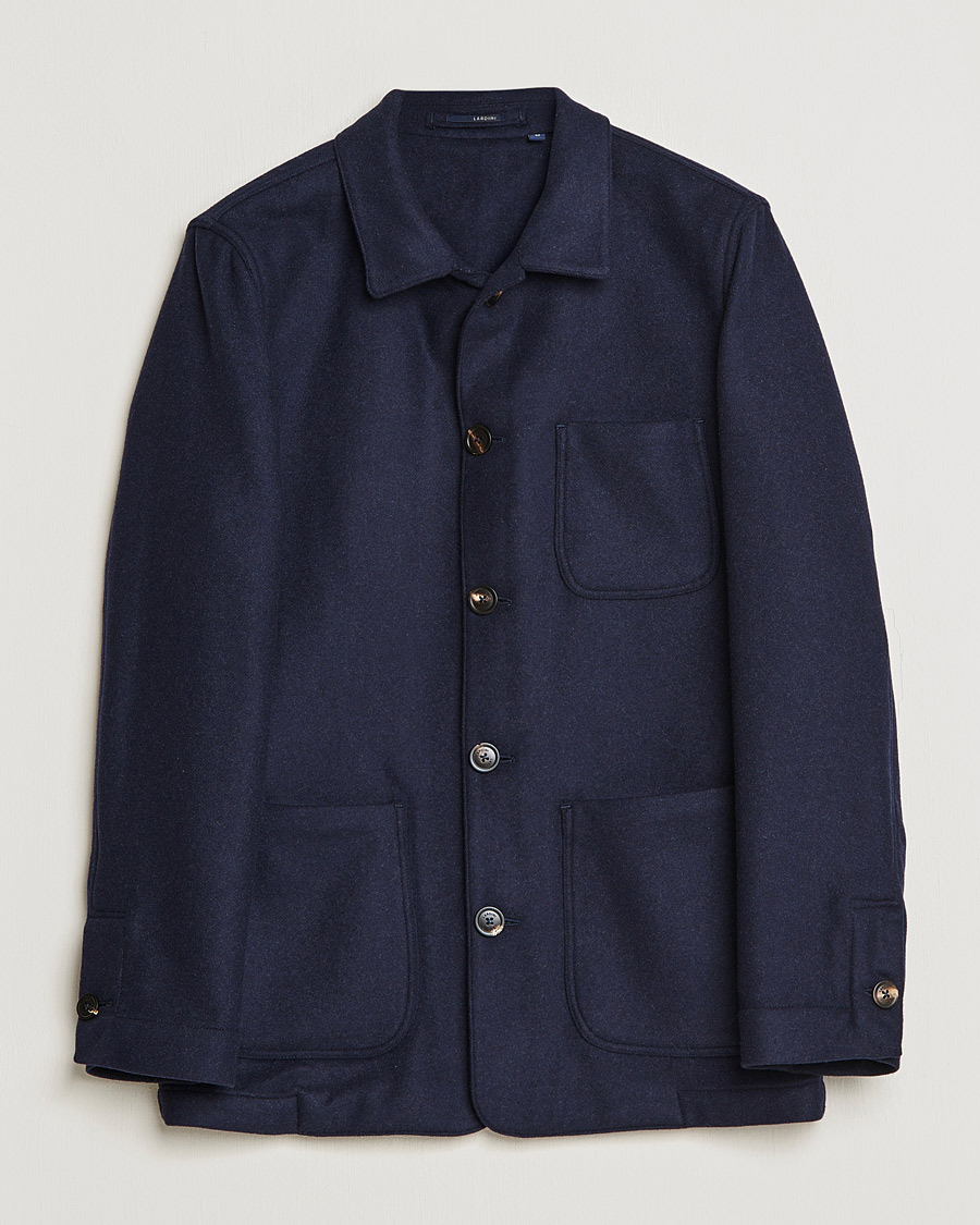 Homme | Chemises | Lardini | Wool/Cashmere Shirt Jacket Navy