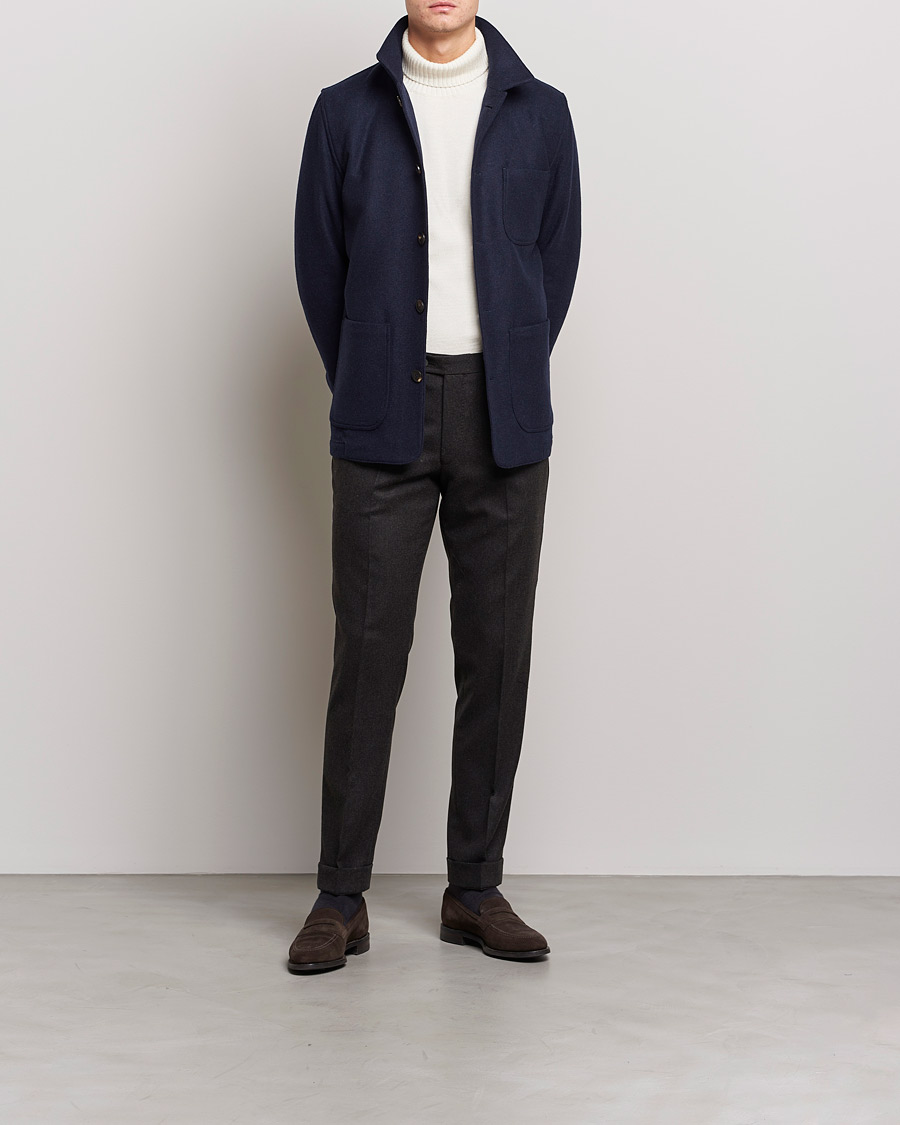 Homme | Chemises | Lardini | Wool/Cashmere Shirt Jacket Navy